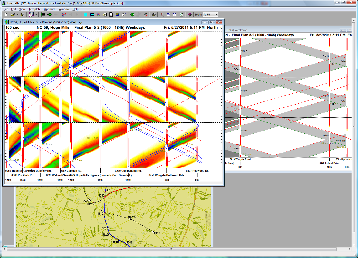 Time-Space or Platoon-Progression diagrams on Intersecting Arteries!